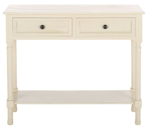 Safavieh Tate Console Table - Classic Turned-Leg Design With Spacious Storage Drawers For Your Home Decor Distressed White CNS5720A