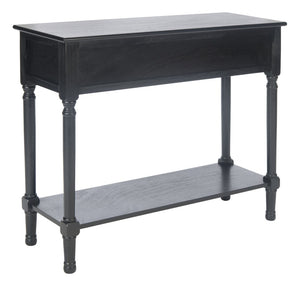 Safavieh Tate Console Table - Classic Turned-Leg Design With Spacious Storage Drawers For Your Home Decor Black CNS5720B