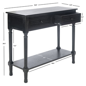Safavieh Tate Console Table - Classic Turned-Leg Design With Spacious Storage Drawers For Your Home Decor Black CNS5720B