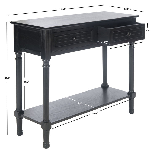Safavieh Tate Console Table - Classic Turned-Leg Design With Spacious Storage Drawers For Your Home Decor Black CNS5720B