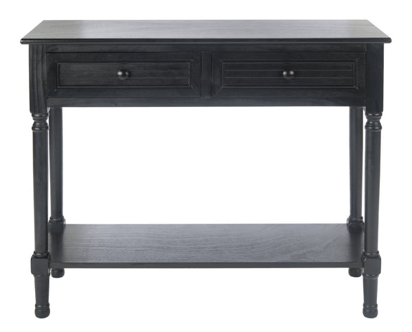 Safavieh Tate Console Table - Classic Turned-Leg Design With Spacious Storage Drawers For Your Home Decor Black CNS5720B