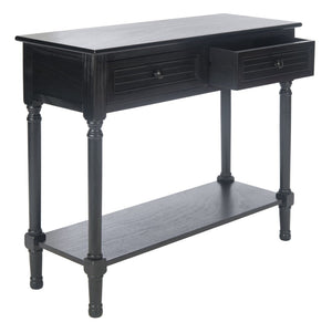 Safavieh Tate Console Table - Classic Turned-Leg Design With Spacious Storage Drawers For Your Home Decor Black CNS5720B