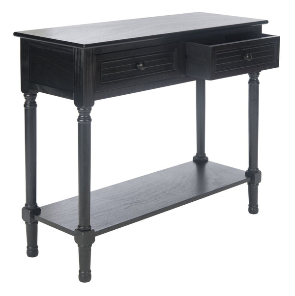 Safavieh Tate Console Table - Classic Turned-Leg Design With Spacious Storage Drawers For Your Home Decor Black CNS5720B