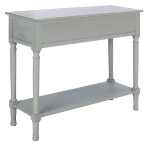 Safavieh Tate Console Table - Classic Turned-Leg Design With Spacious Storage Drawers For Your Home Decor Distressed Grey CNS5720C