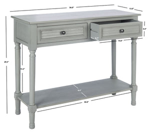 Safavieh Tate Console Table - Classic Turned-Leg Design With Spacious Storage Drawers For Your Home Decor Distressed Grey CNS5720C
