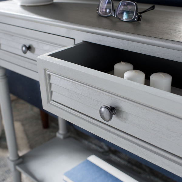Safavieh Tate Console Table - Classic Turned-Leg Design With Spacious Storage Drawers For Your Home Decor Distressed Grey CNS5720C