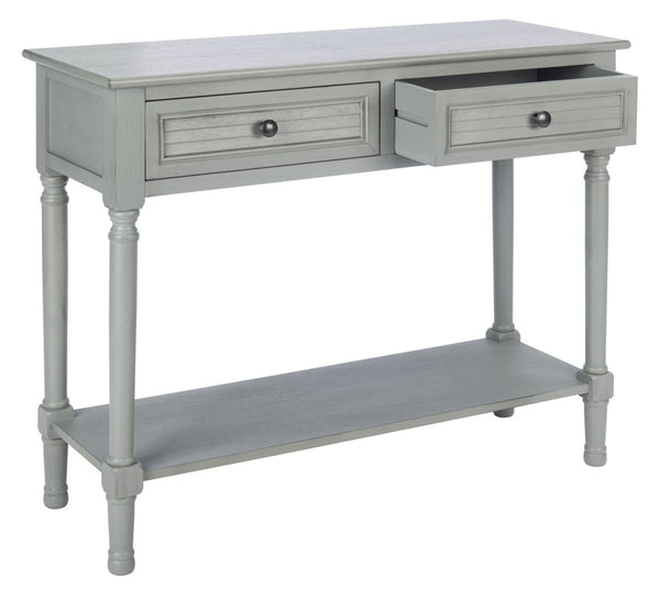 Safavieh Tate Console Table - Classic Turned-Leg Design With Spacious Storage Drawers For Your Home Decor Distressed Grey CNS5720C
