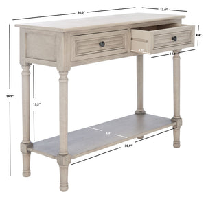 Safavieh Tate Console Table - Classic Turned-Leg Design With Spacious Storage Drawers For Your Home Decor Greige CNS5720D