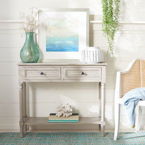 Safavieh Tate Console Table - Classic Turned-Leg Design With Spacious Storage Drawers For Your Home Decor Greige CNS5720D