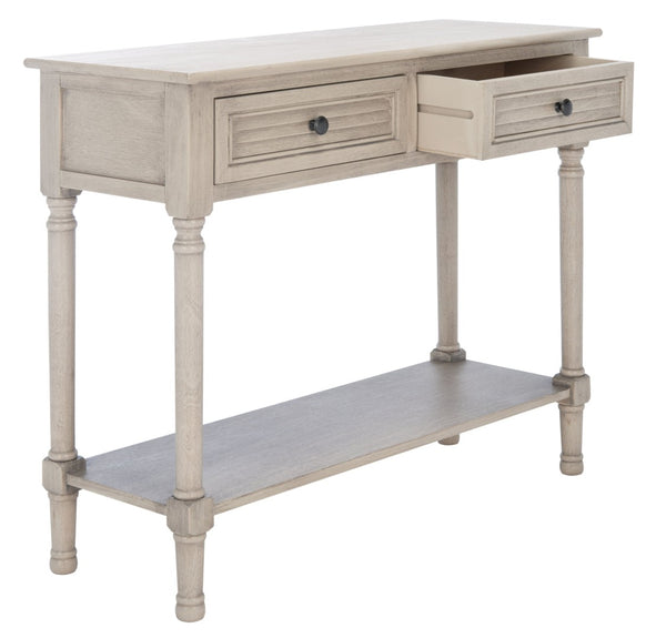 Safavieh Tate Console Table - Classic Turned-Leg Design With Spacious Storage Drawers For Your Home Decor Greige CNS5720D