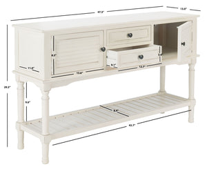 Safavieh Tate Console Table – Elegant Farmhouse Design With Turned Legs, Storage Drawers, And Timeless Charm Distressed White CNS5722A