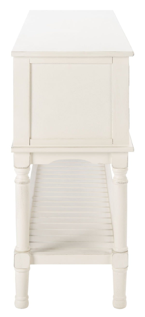 Safavieh Tate Console Table – Elegant Farmhouse Design With Turned Legs, Storage Drawers, And Timeless Charm Distressed White CNS5722A