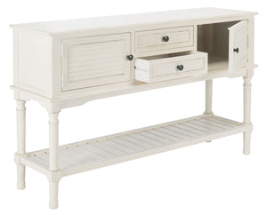 Safavieh Tate Console Table – Elegant Farmhouse Design With Turned Legs, Storage Drawers, And Timeless Charm Distressed White CNS5722A