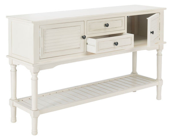 Safavieh Tate Console Table – Elegant Farmhouse Design With Turned Legs, Storage Drawers, And Timeless Charm Distressed White CNS5722A