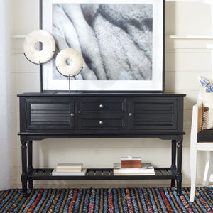 Safavieh Tate Console Table – Elegant Farmhouse Design With Turned Legs, Storage Drawers, And Timeless Charm Black CNS5722B