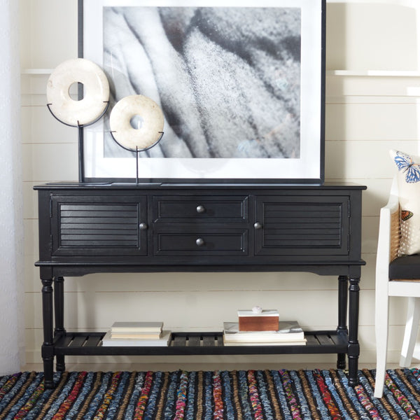 Safavieh Tate Console Table – Elegant Farmhouse Design With Turned Legs, Storage Drawers, And Timeless Charm Black CNS5722B