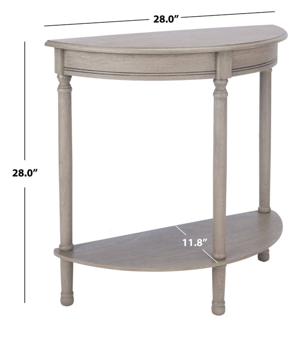 Safavieh Tinsley Half-Round Console Table - Elegant Entryway Accent With Carved Details And Timeless Style Greige CNS5723A
