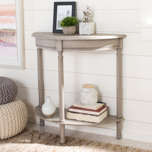 Safavieh Tinsley Half-Round Console Table - Elegant Entryway Accent With Carved Details And Timeless Style Greige CNS5723A