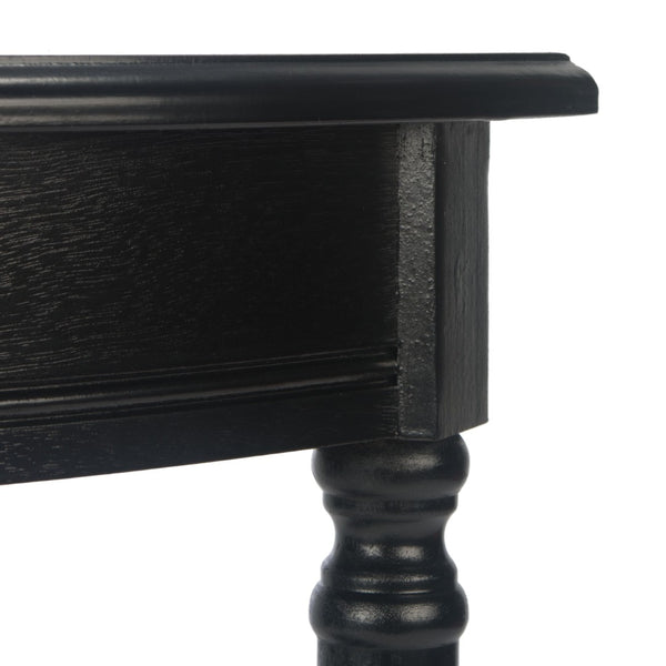 Safavieh Tinsley Half-Round Console Table - Elegant Entryway Accent With Carved Details And Timeless Style Black CNS5723B