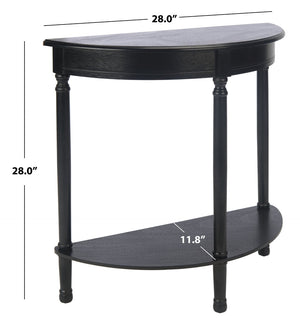 Safavieh Tinsley Half-Round Console Table - Elegant Entryway Accent With Carved Details And Timeless Style Black CNS5723B