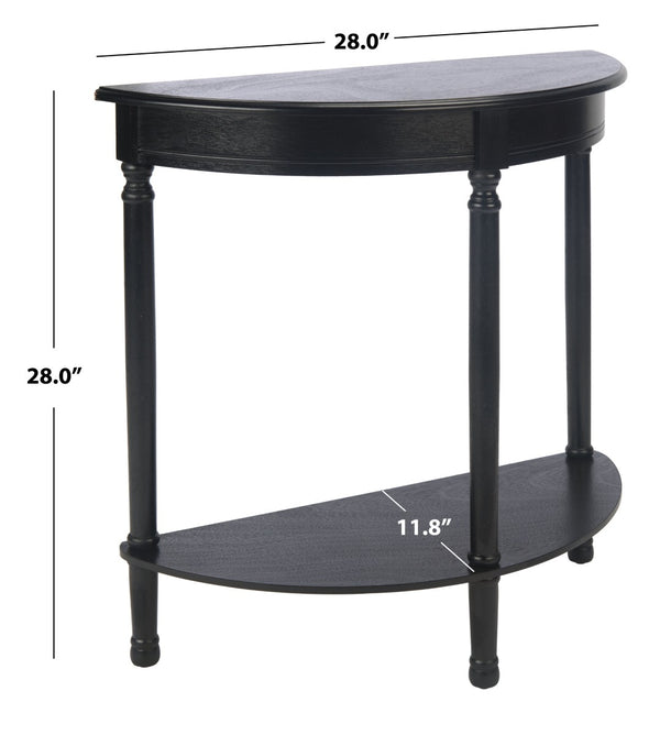 Safavieh Tinsley Half-Round Console Table - Elegant Entryway Accent With Carved Details And Timeless Style Black CNS5723B