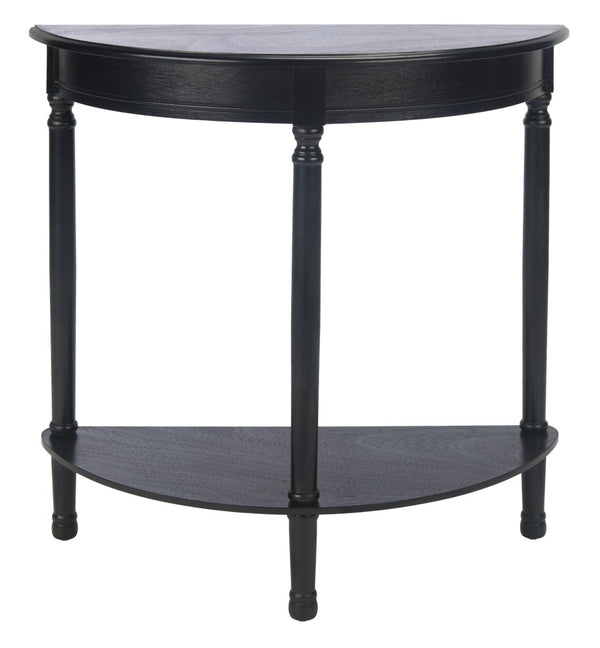 Safavieh Tinsley Half-Round Console Table - Elegant Entryway Accent With Carved Details And Timeless Style Black CNS5723B
