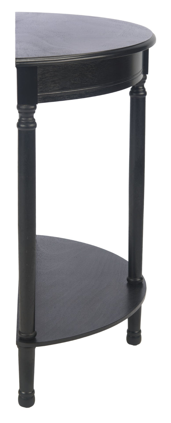 Safavieh Tinsley Half-Round Console Table - Elegant Entryway Accent With Carved Details And Timeless Style Black CNS5723B