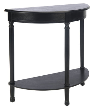 Safavieh Tinsley Half-Round Console Table - Elegant Entryway Accent With Carved Details And Timeless Style Black CNS5723B