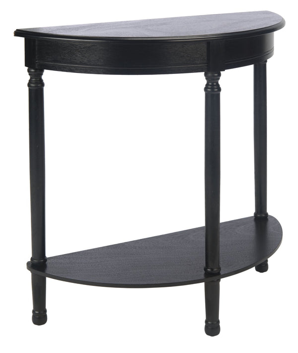 Safavieh Tinsley Half-Round Console Table - Elegant Entryway Accent With Carved Details And Timeless Style Black CNS5723B