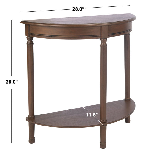 Safavieh Tinsley Half-Round Console Table - Elegant Entryway Accent With Carved Details And Timeless Style Brown CNS5723C