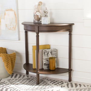 Safavieh Tinsley Half-Round Console Table - Elegant Entryway Accent With Carved Details And Timeless Style Brown CNS5723C