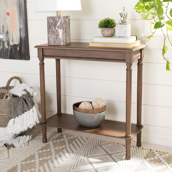 Safavieh Tinsley Rectangular Console Table - Timeless Design With Turned Legs For Entryway Or Living Room Elegance Brown CNS5724C