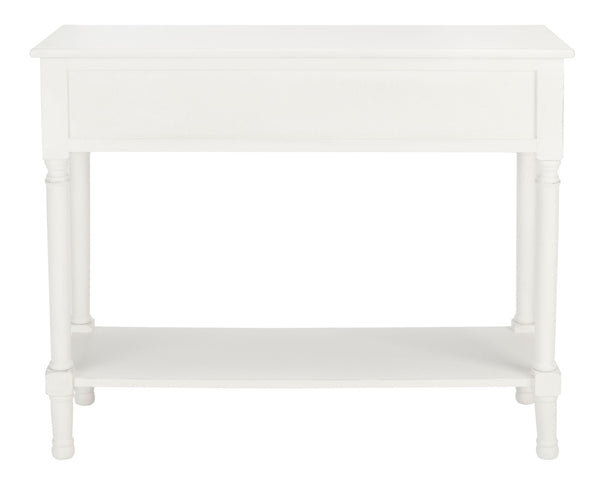 Safavieh Allura Console Table – Charming Farmhouse Accent With Carved Details And Ample Storage For Entryways Distressed White CNS5725A