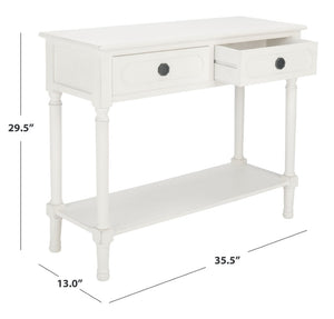 Safavieh Allura Console Table – Charming Farmhouse Accent With Carved Details And Ample Storage For Entryways Distressed White CNS5725A