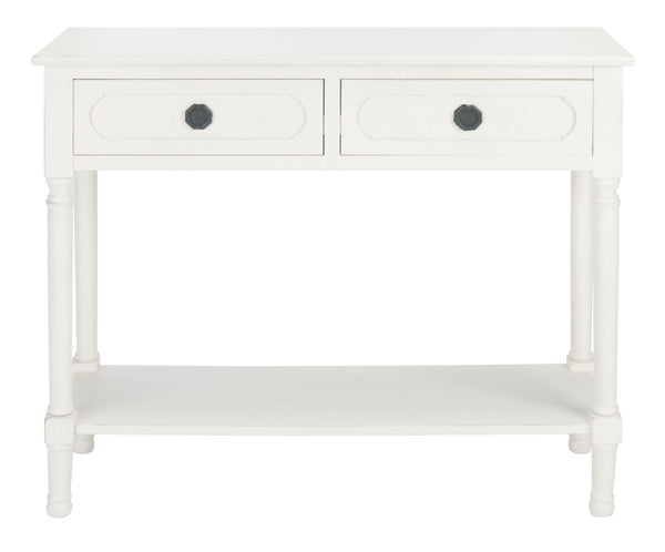 Safavieh Allura Console Table – Charming Farmhouse Accent With Carved Details And Ample Storage For Entryways Distressed White CNS5725A