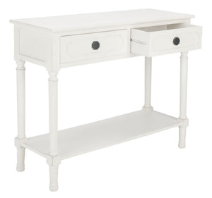 Safavieh Allura Console Table – Charming Farmhouse Accent With Carved Details And Ample Storage For Entryways Distressed White CNS5725A