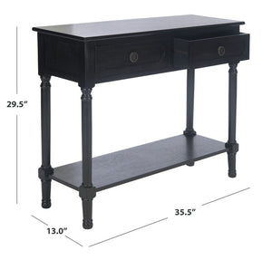 Safavieh Allura Console Table – Charming Farmhouse Accent With Carved Details And Ample Storage For Entryways Black CNS5725B