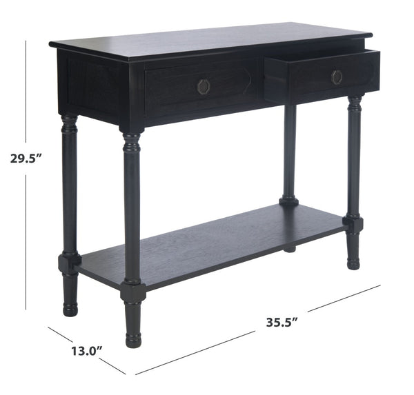 Safavieh Allura Console Table – Charming Farmhouse Accent With Carved Details And Ample Storage For Entryways Black CNS5725B