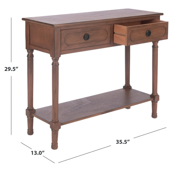 Safavieh Allura Console Table – Charming Farmhouse Accent With Carved Details And Ample Storage For Entryways Brown CNS5725C