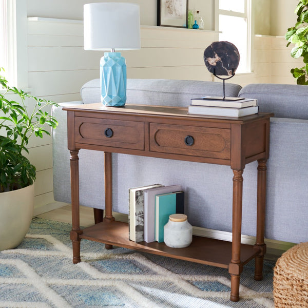 Safavieh Allura Console Table – Charming Farmhouse Accent With Carved Details And Ample Storage For Entryways Brown CNS5725C