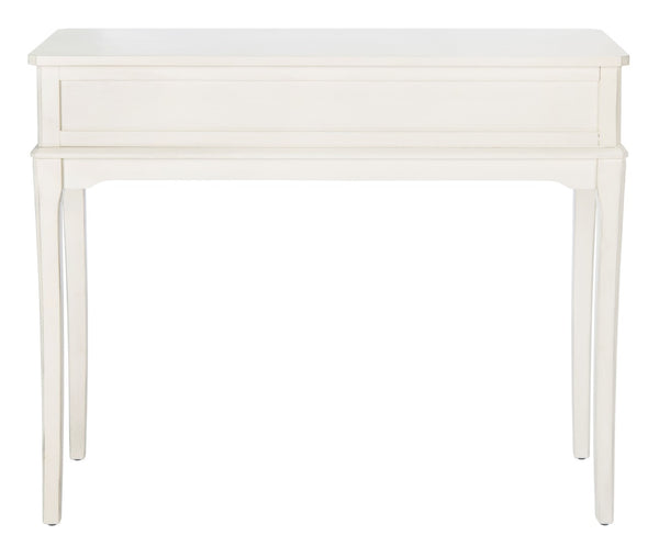 Safavieh Opal Elegant Two-Drawer Console Table For Entryway With French Country Charm And Modern Farmhouse Style Distressed White CNS5726A