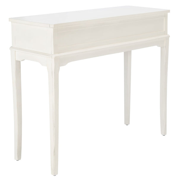 Safavieh Opal Elegant Two-Drawer Console Table For Entryway With French Country Charm And Modern Farmhouse Style Distressed White CNS5726A