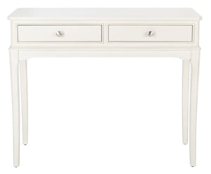 Safavieh Opal Elegant Two-Drawer Console Table For Entryway With French Country Charm And Modern Farmhouse Style Distressed White CNS5726A