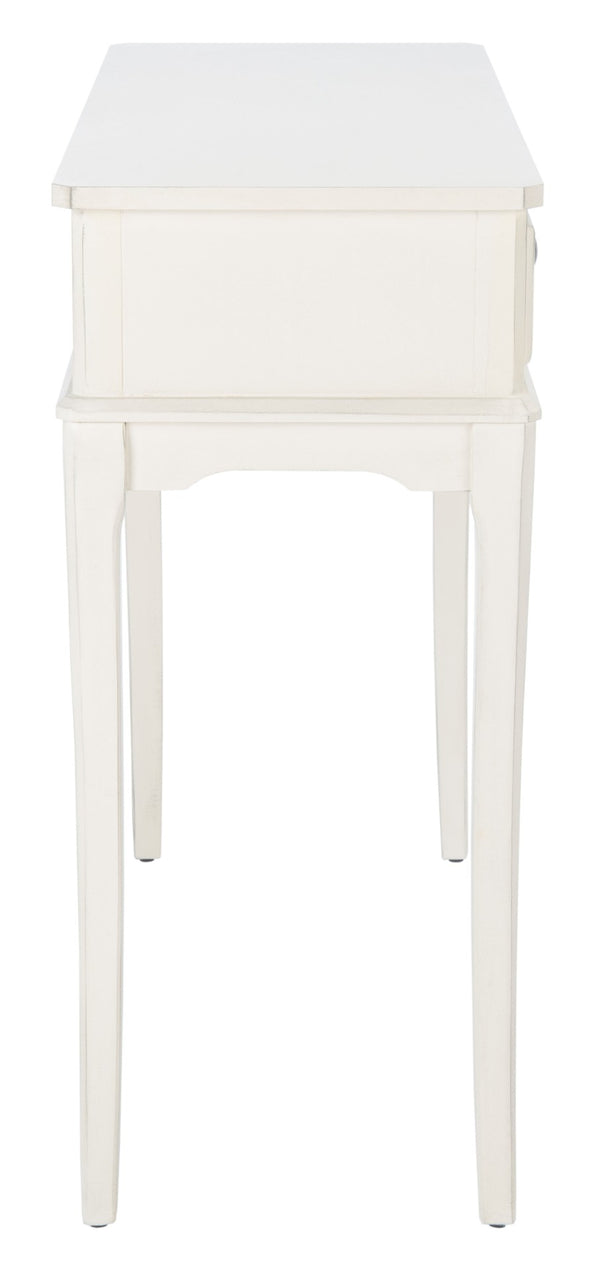 Safavieh Opal Elegant Two-Drawer Console Table For Entryway With French Country Charm And Modern Farmhouse Style Distressed White CNS5726A