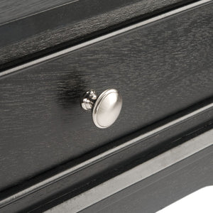 Safavieh Opal Elegant Two-Drawer Console Table For Entryway With French Country Charm And Modern Farmhouse Style Black CNS5726B