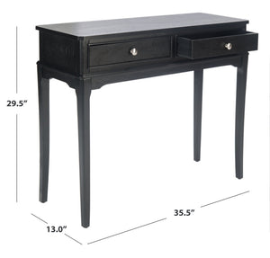 Safavieh Opal Elegant Two-Drawer Console Table For Entryway With French Country Charm And Modern Farmhouse Style Black CNS5726B
