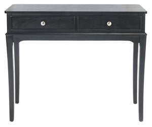 Safavieh Opal Elegant Two-Drawer Console Table For Entryway With French Country Charm And Modern Farmhouse Style Black CNS5726B