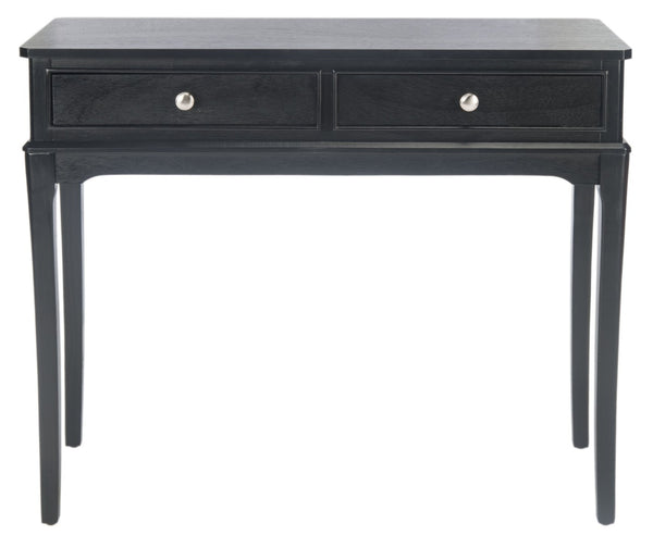 Safavieh Opal Elegant Two-Drawer Console Table For Entryway With French Country Charm And Modern Farmhouse Style Black CNS5726B