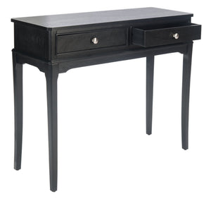 Safavieh Opal Elegant Two-Drawer Console Table For Entryway With French Country Charm And Modern Farmhouse Style Black CNS5726B