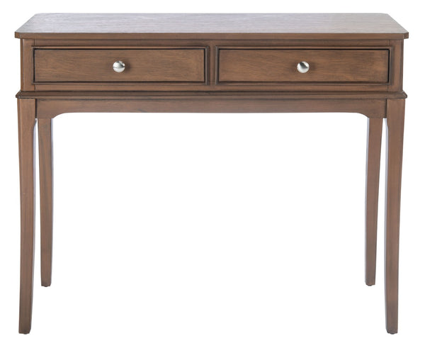 Safavieh Opal Elegant Two-Drawer Console Table For Entryway With French Country Charm And Modern Farmhouse Style Brown CNS5726C